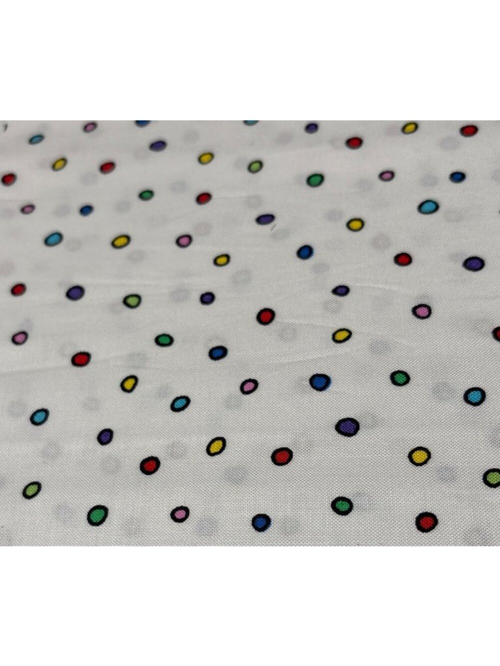 Timeless Treasures Cotton Fabric Polka Dot Print 10x38" Multicolor on White